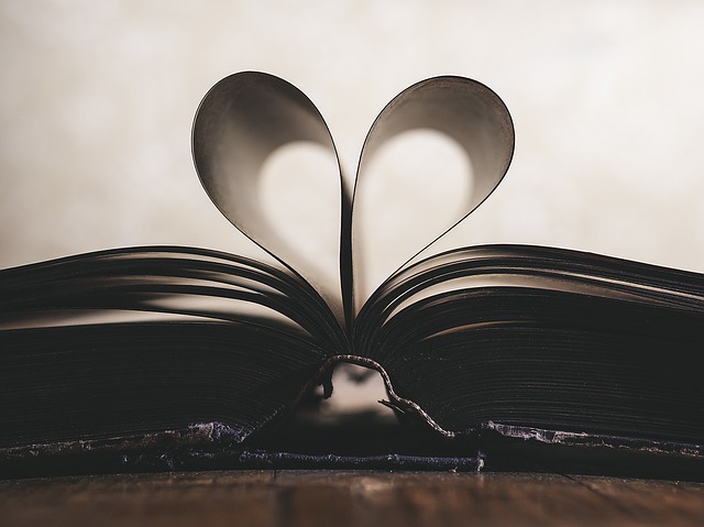 srdce z listů knihy